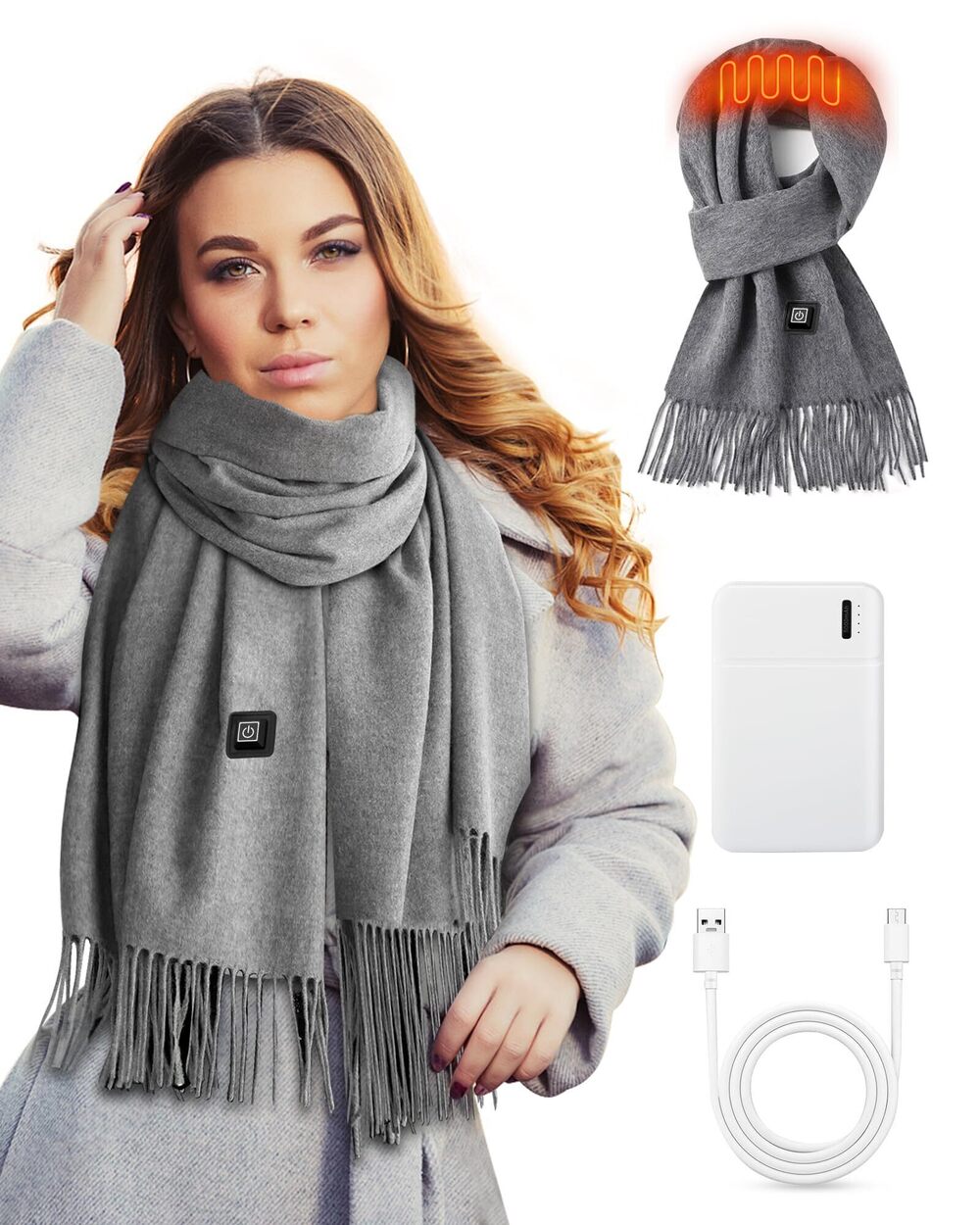 8691 Heated Scarf / 5000mAh Battery - Rechargeable Neck Scarf
